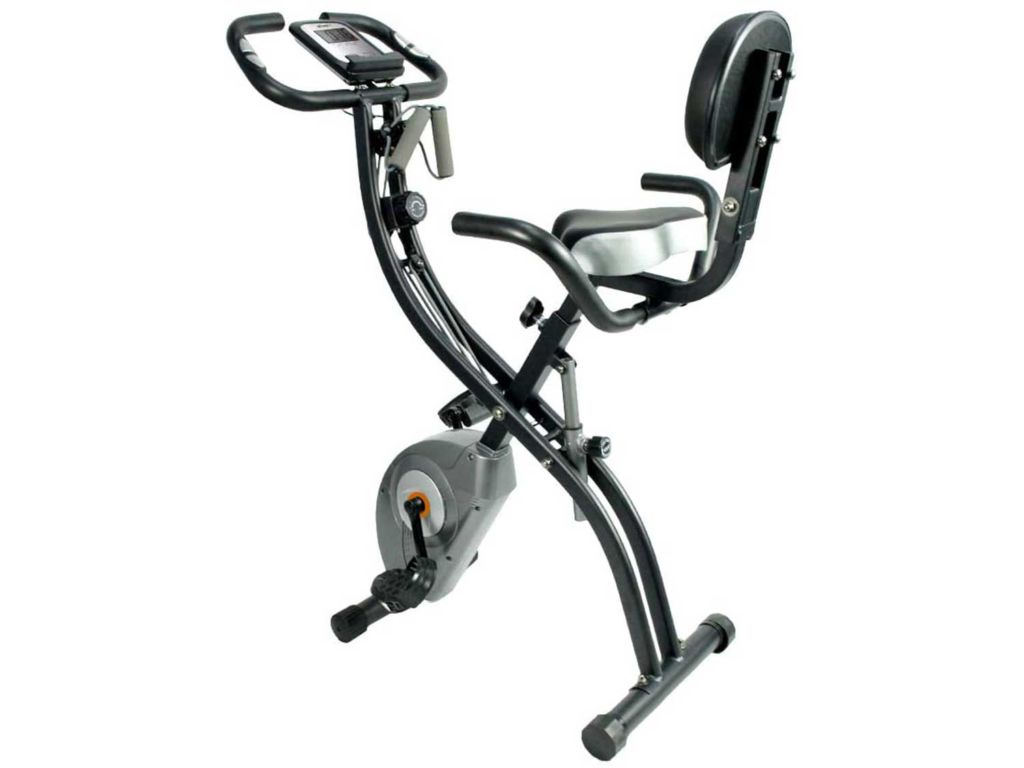 ATIVAFIT Stationary Exercise Bike Magnetic Upright Bike Monitor with Phone Holder, High Backrest, Adjustable Resistance Band for Ar