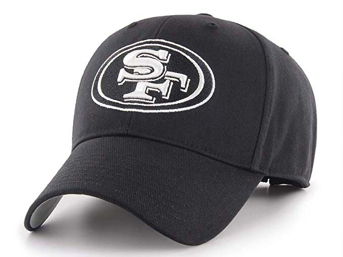Side Profile Shot of Black San Fran 49ers Hat