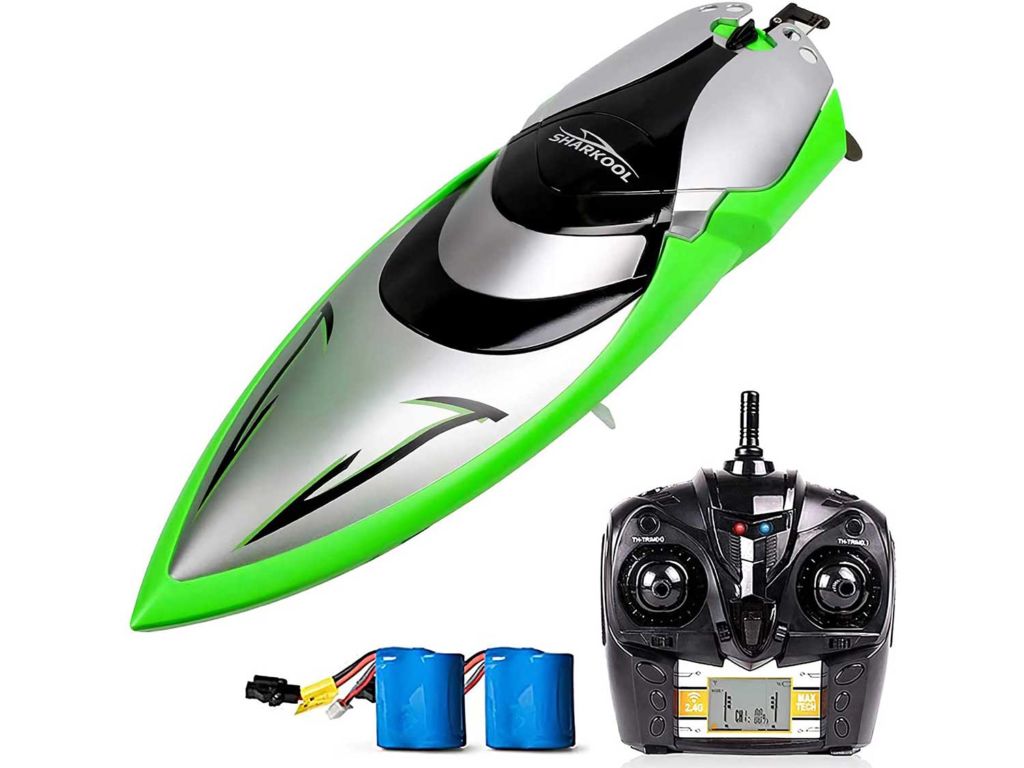 Remote Control Boats - SHARKOOL H106 Rc Self Righting Racing Boats for Boys & Girls, 2.4Ghz High Speed Remote Control Boat Toys for Kid(Green)