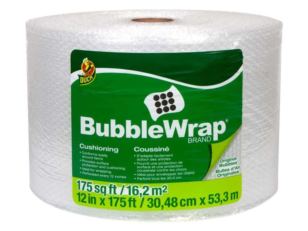 Duck Brand Bubble Wrap Roll, Original Bubble Cushioning, 12" x 175', Perforated Every 12" (286891)