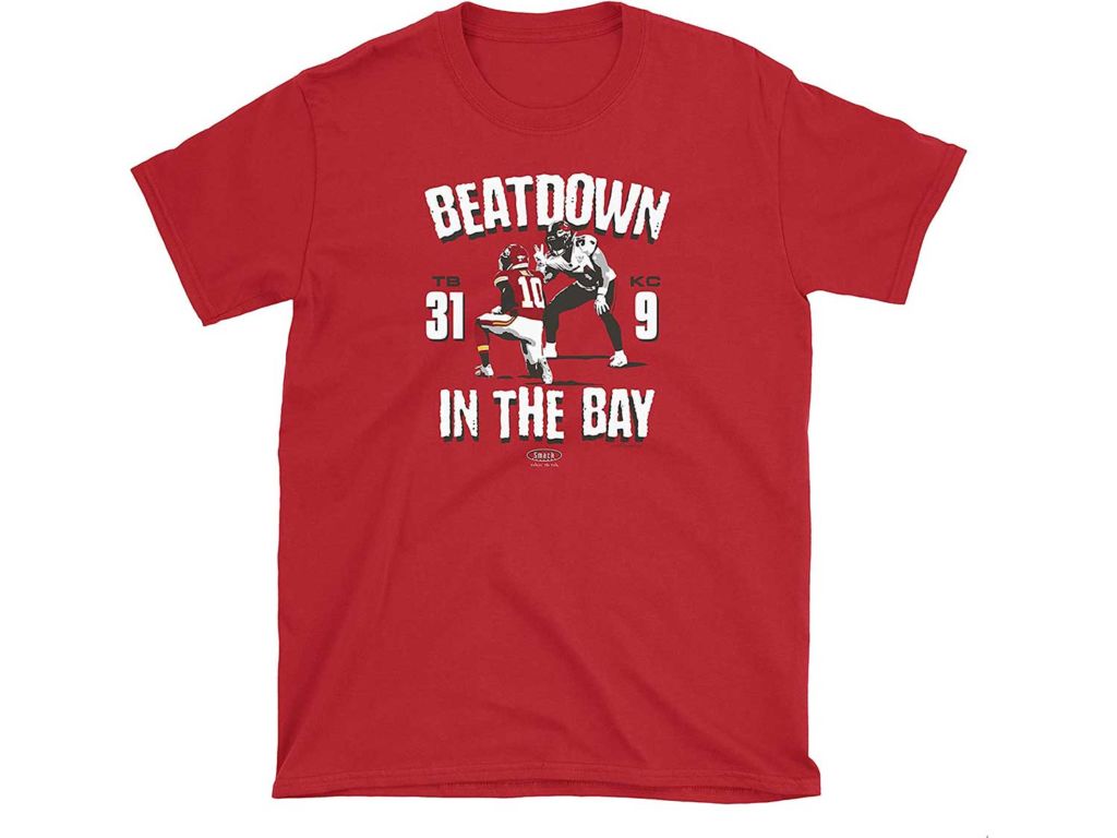 Smack Apparel TB Football Fans. Beatdown in The Bay. Red T-Shirt (Sm-5X)