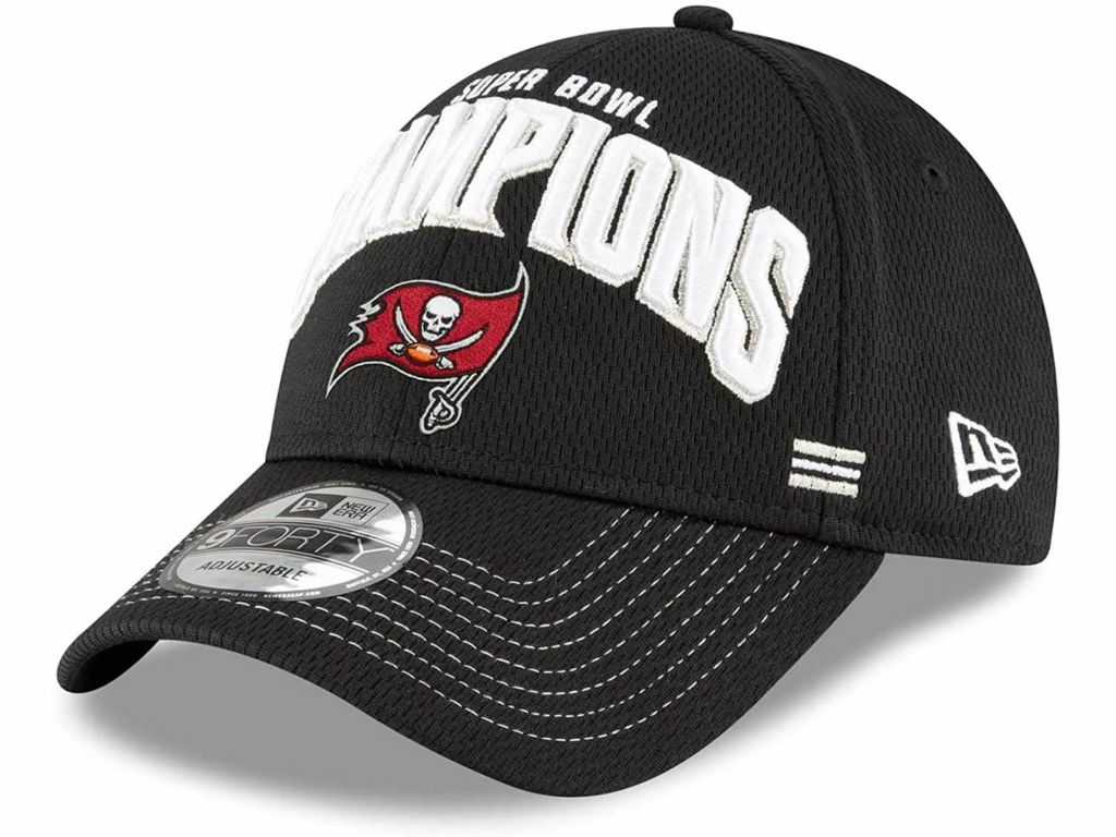 New Era Men's Black Tampa Bay Buccaneers Super Bowl LV Champions Locker Room 9FORTY Snapback Adjustable Hat