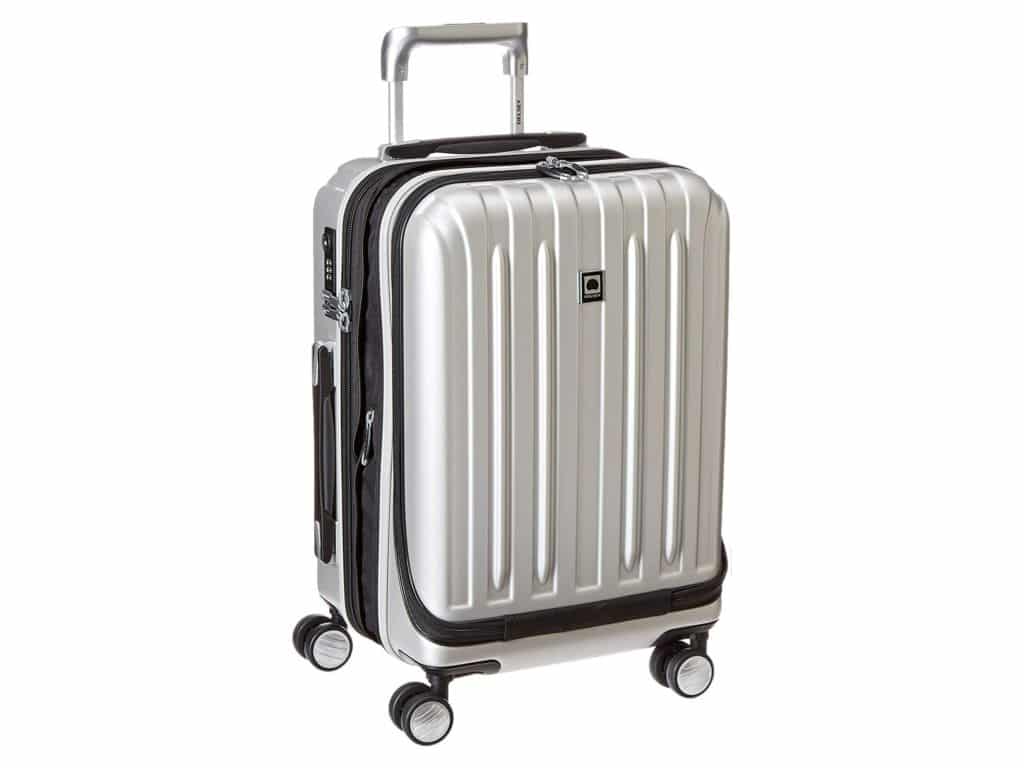 DELSEY Paris Titanium Hardside Expandable Luggage with Spinner Wheels, Silver, Carry-On 19 Inch