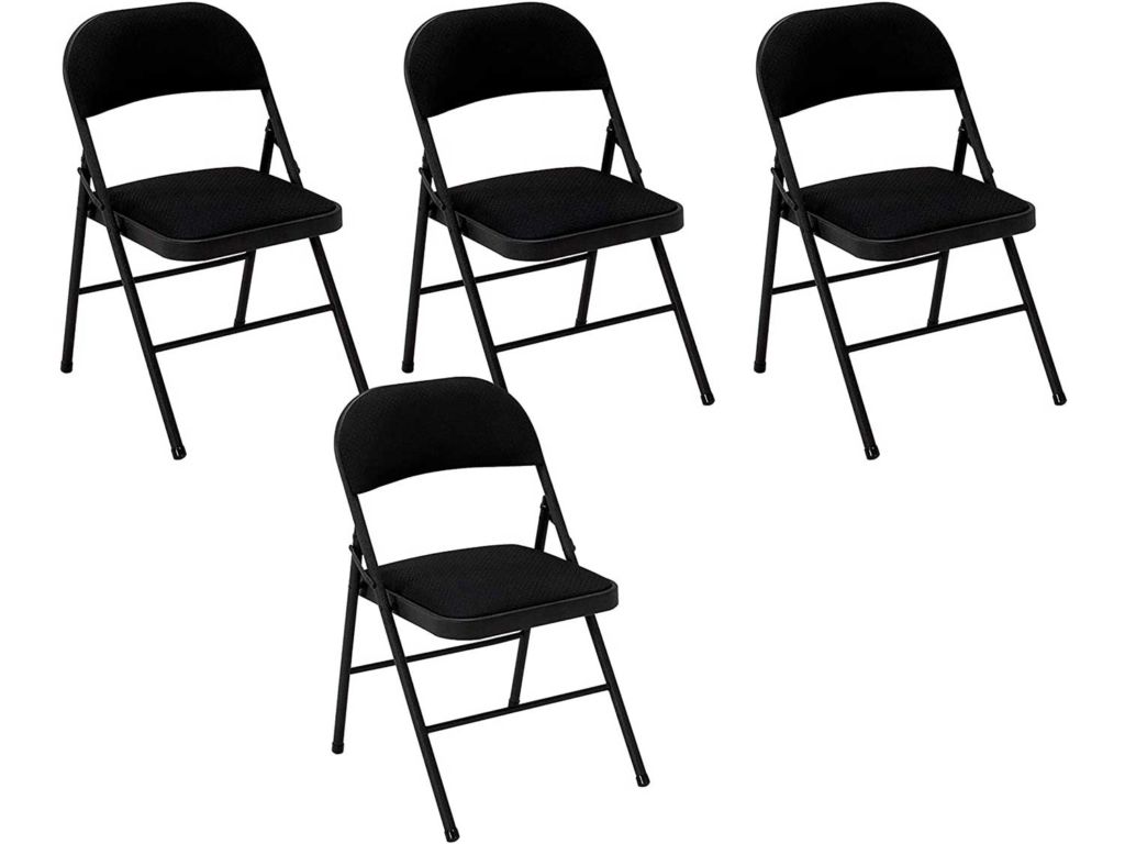 Cosco Fabric Folding Chair Black 4-pack