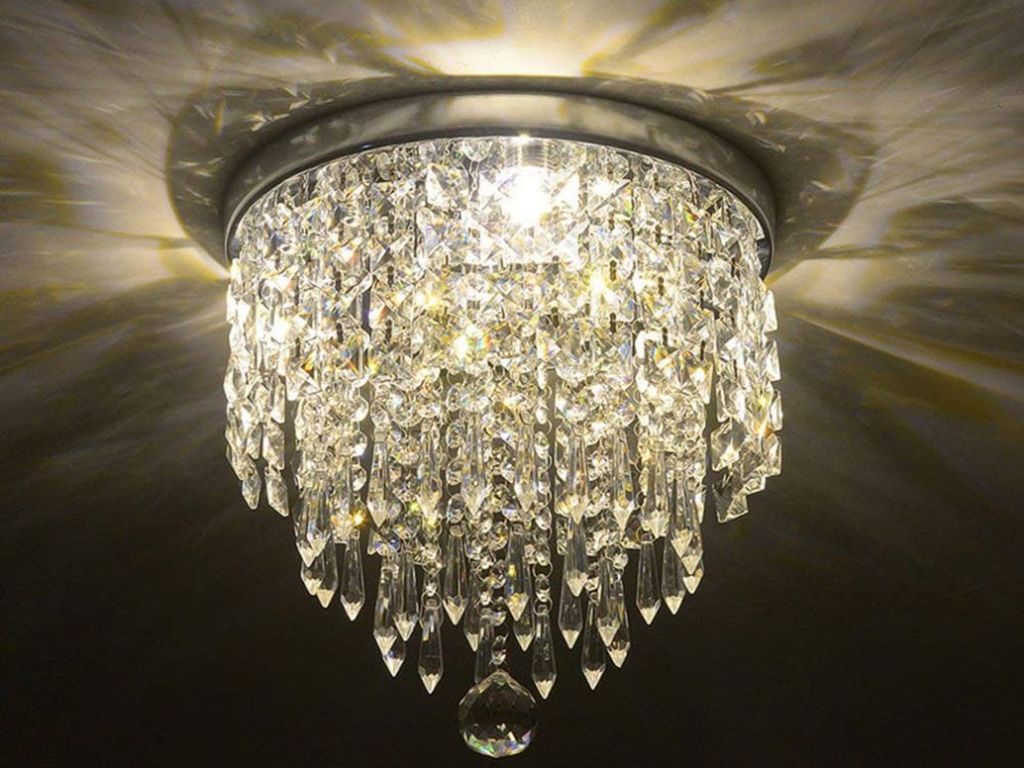 Hile Lighting KU300074 Modern Chandelier Crystal Ball Fixture Pendant Ceiling Lamp H10.43" X W8.66", 1 Light