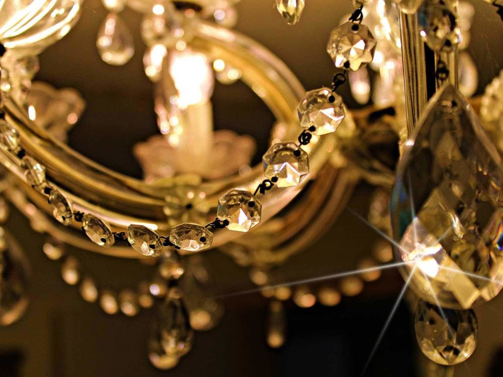 Closeup of a chandelier
