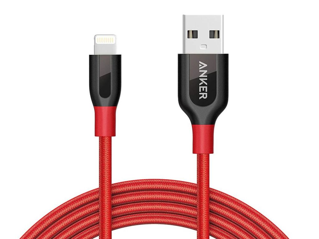 Anker Powerline+ Lightning Cable (6ft) Durable and Fast Charging Cable [Double Braided Nylon] for iPhone Xs/XS Max/XR/X / 8/8 Plus / 7/7 Plus / 6/6 Plus / 5s / iPad and More(Red)