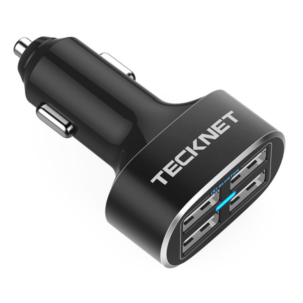 TECKNET USB Car Charger, PowerDash D2 9.6A/48W 4-Port Rapid USB Car Charger with BLUETEK Technology Compatible with iPhone X/8/7/6/6 Plus, iPad Air 2/Mini 4,Samsung Galaxy S6/S6 Edge and More…