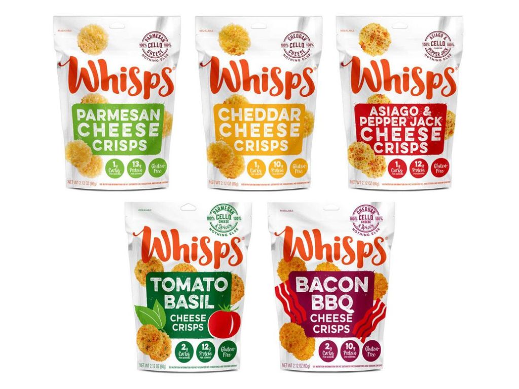 Whisps Cheese Crisps Variety Pack | Keto Snack, No Gluten, No Sugar, Low Carb, High Protein | 2.12oz (5 Pack)