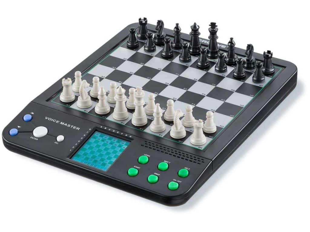 Croove Electronic Chess and Checkers Set with 8-In-1 Board Games, For Kids To Learn and Play