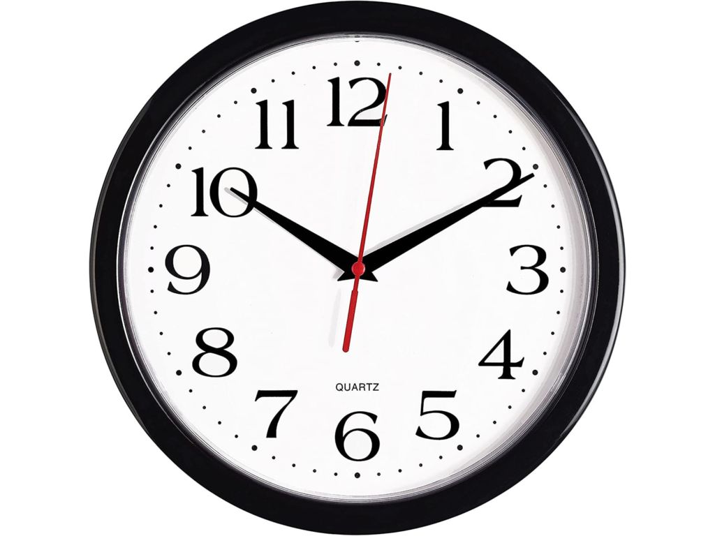 Bernhard Products Black Wall Clock Silent Non Ticking