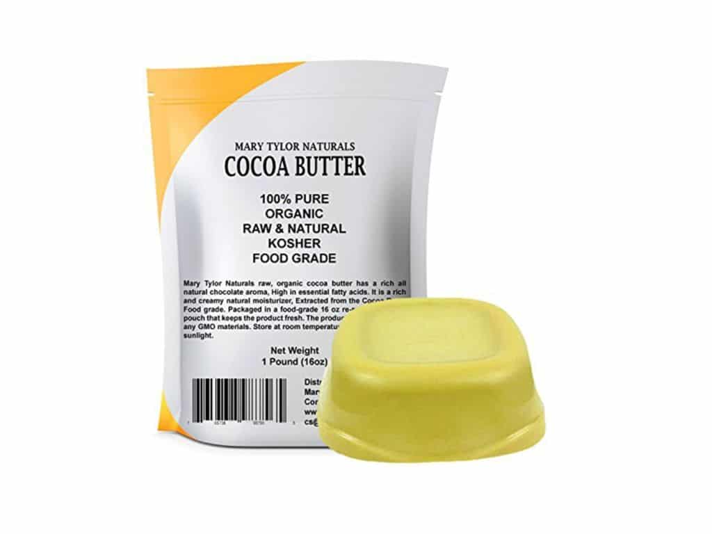 Organic Cocoa Butter (1 lb), USDA Certified by Mary Tylor Naturals Raw Unrefined, Non-Deodorized, Rich In Antioxidants for DIY Recipes, Lip Balms, Lotions, Creams, Stretch Marks