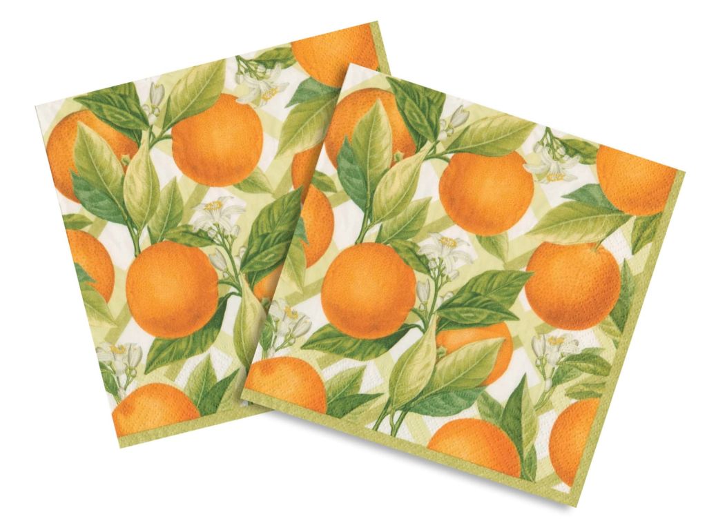 Entertaining with Caspari Cocktail Napkin, Orangerie, Box of 40