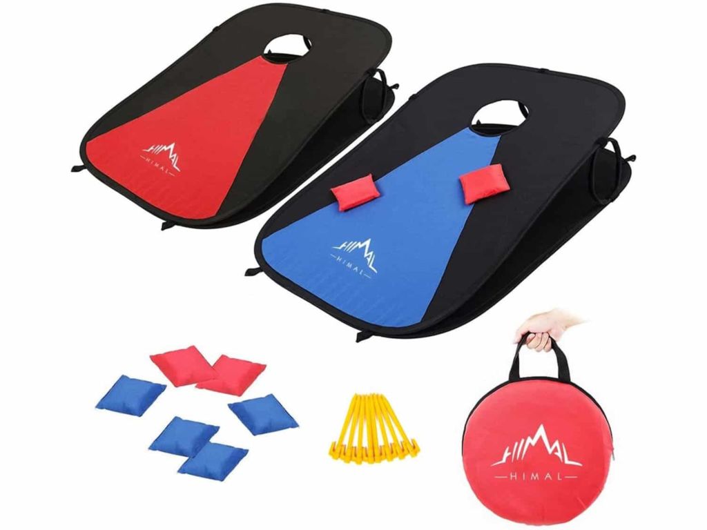 Himal Collapsible Portable Corn Hole Boards With 8 Cornhole Bean Bags (3 x 2-feet)