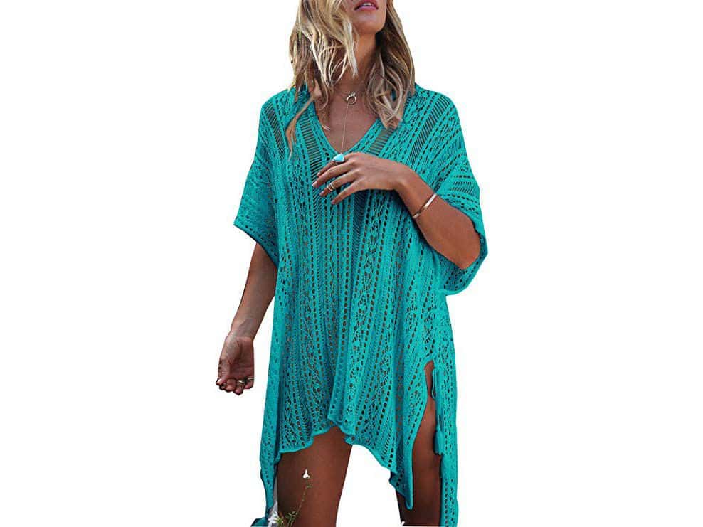 Wander Agio Beach Swimsuit for Women Sleeve Coverups Bikini Cover Up Net by Wander Agio