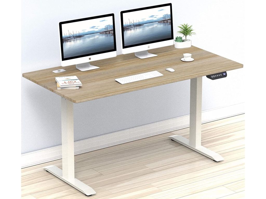 SHW Large Electric Height Adjustable Computer Desk