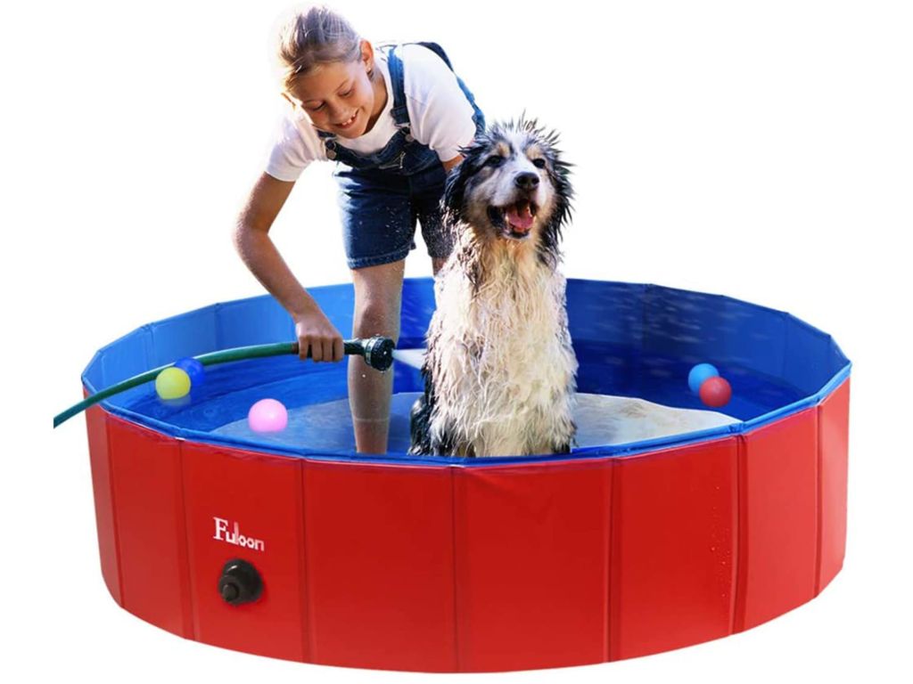 Fuloon PVC Pet Swimming Pool Portable Foldable Pool Dogs Cats Bathing