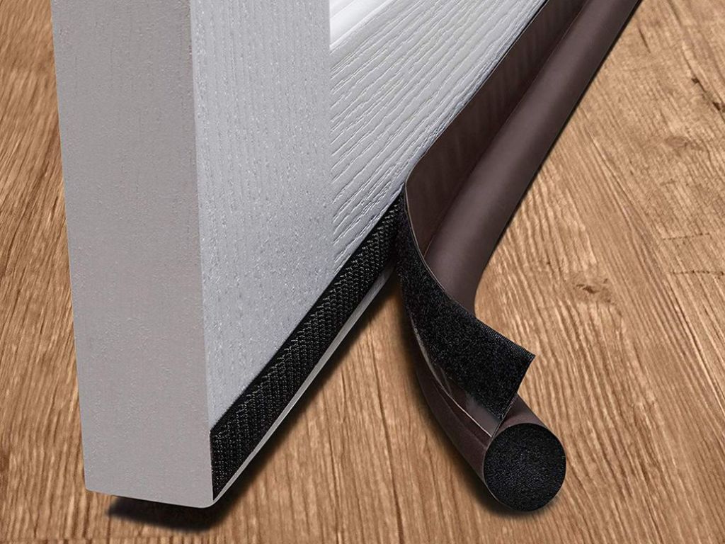 deeTOOL MAN Door Draft Stopper 36" : One Sided Door Insulator with Hook and Loop Self Adhesive Tape Seal Fits to Bottom of Door/Under Door Draft Stopper