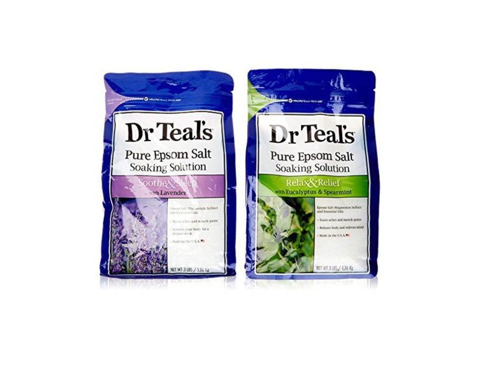 Dr Teal's Epsom Salt Bath Soaking Solution, Eucalyptus and Lavender, 2 Count, 3lb Bags - 6lbs Total by Dr Teal's