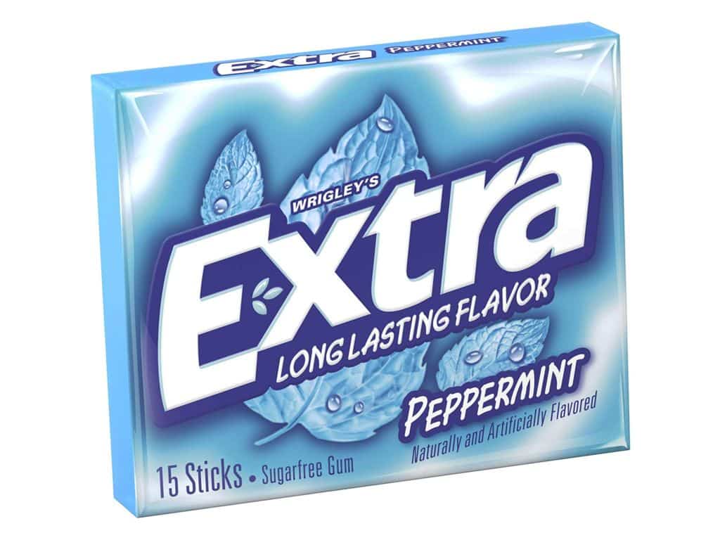 EXTRA Gum Peppermint Chewing Gum, 15 Pieces (Pack of 10)