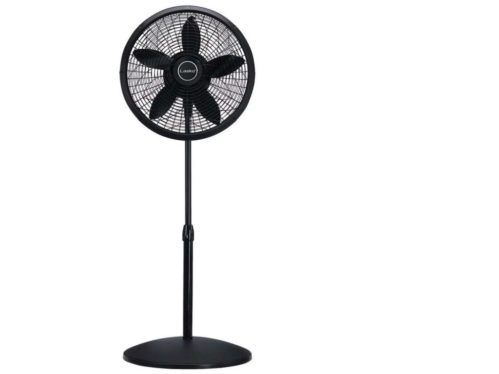 Lasko 1827 18″ Elegance & Performance Adjustable Pedestal Fan, Black - Features Oscillating Movement Tilt-back Fan Head