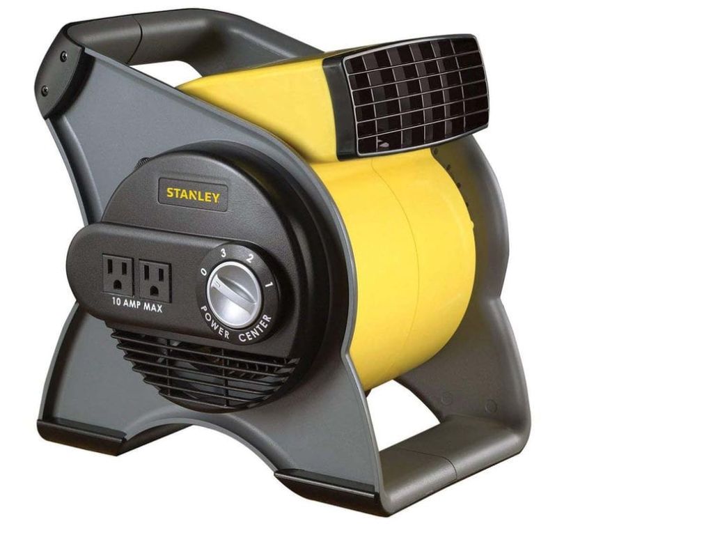 STANLEY 655704 High Velocity Blower Fan - Features Pivoting Blower and Built-in Outlets