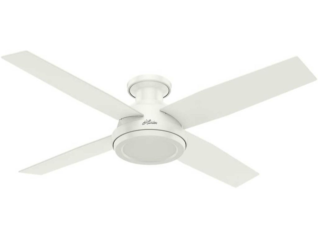 Hunter Fan Company 59248 Dempsey Indoor Low Profile Ceiling Fan with Remote Control, 52", White