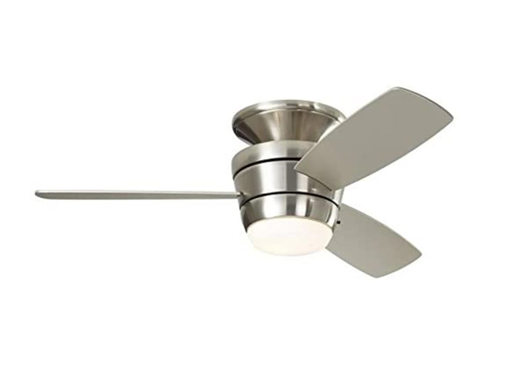 Harbor Breeze Mazon 44-in Brushed Nickel Flush Mount Indoor Ceiling Fan