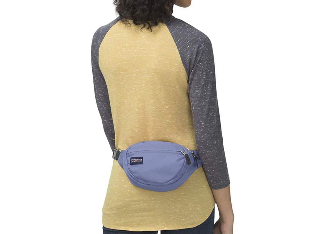 Woman wearing a fanny pack