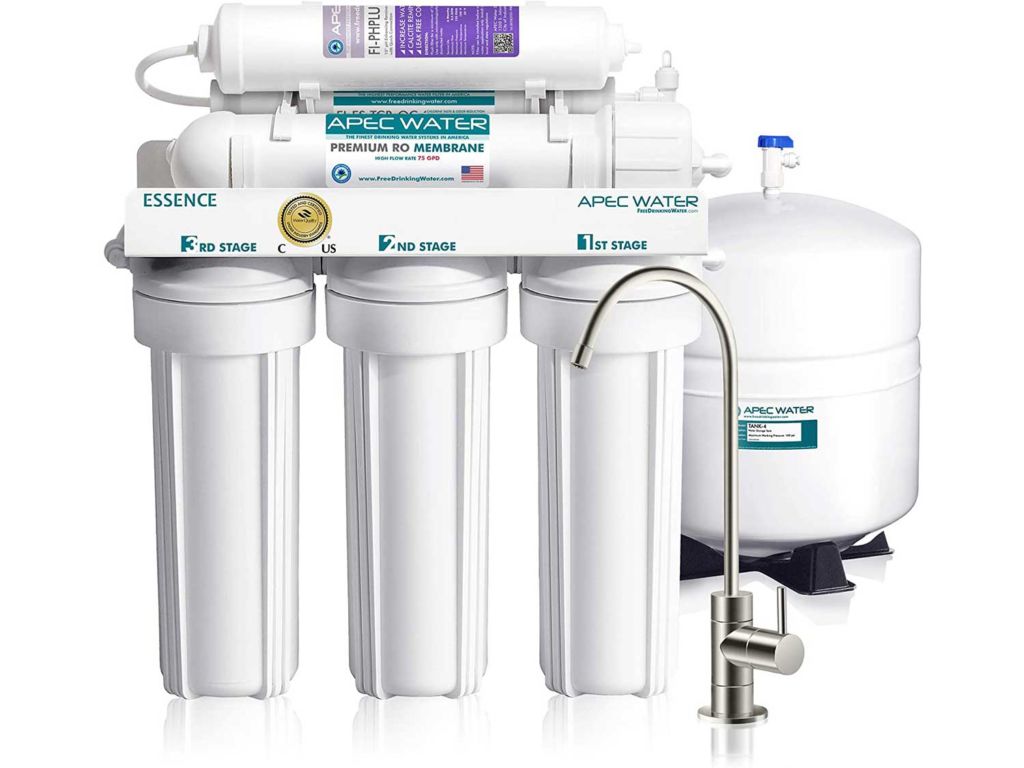 APEC Water Systems ROES-PH75 Essence Series Top Tier Alkaline Mineral pH+ 75 GPD 6-Stage Certified Ultra Safe Reverse Osmosis Drinking Water Filter System