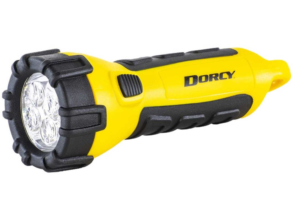 Dorcy 41-2510 Floating Waterproof LED Flashlight with Carabineer Clip, 55-Lumens, Yellow