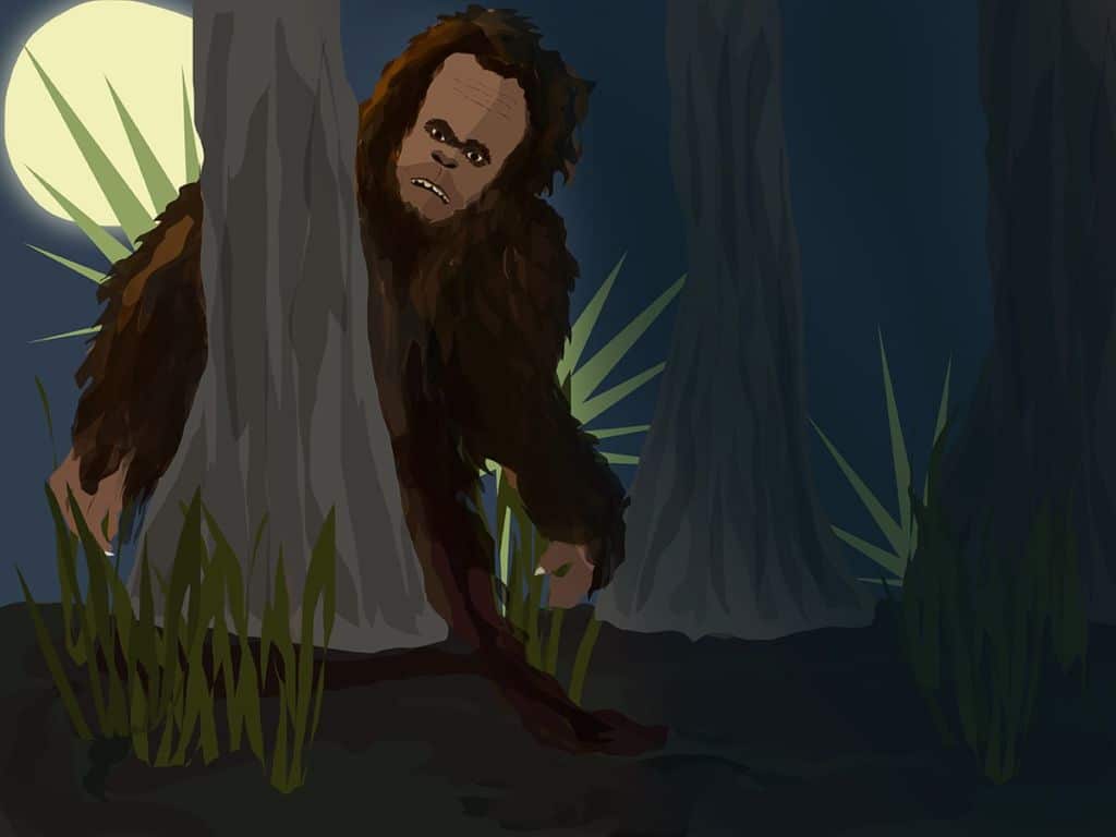 florida skunk ape, bigfoot in swamp