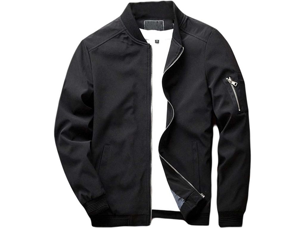 Sandbank Men's Slim Fit Lightweight Softshell Flight Bomber Jacket Coat