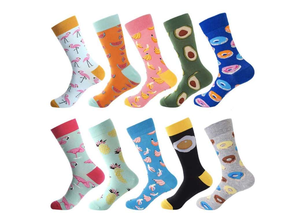 Funny Socks for Men & Women ,Fun Socks ,Crazy Colorful Cool Novelty Cute Dress Socks ,Food Animal Space Socks