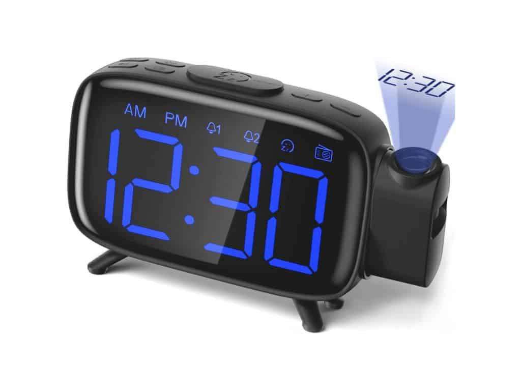ELEHOT Projection Alarm Clock Radio Alarm Clock Digital Clock with Power Adapter Alarm Clocks for Bedrooms