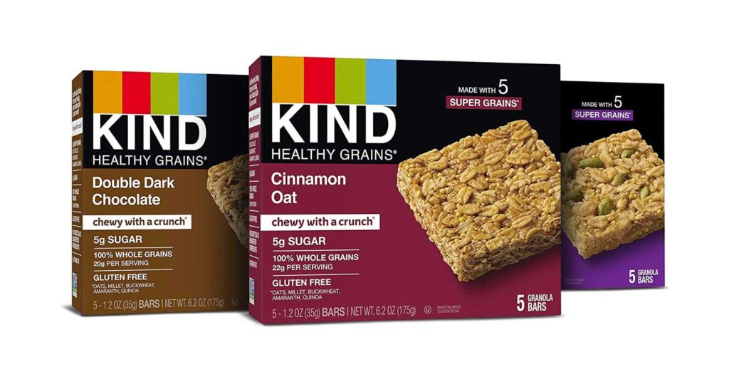 KIND Healthy Grains Bars, Double Dark Chocolate, Cinnamon Oat and Maple Pumpkin, 5 Count (3 Pack)