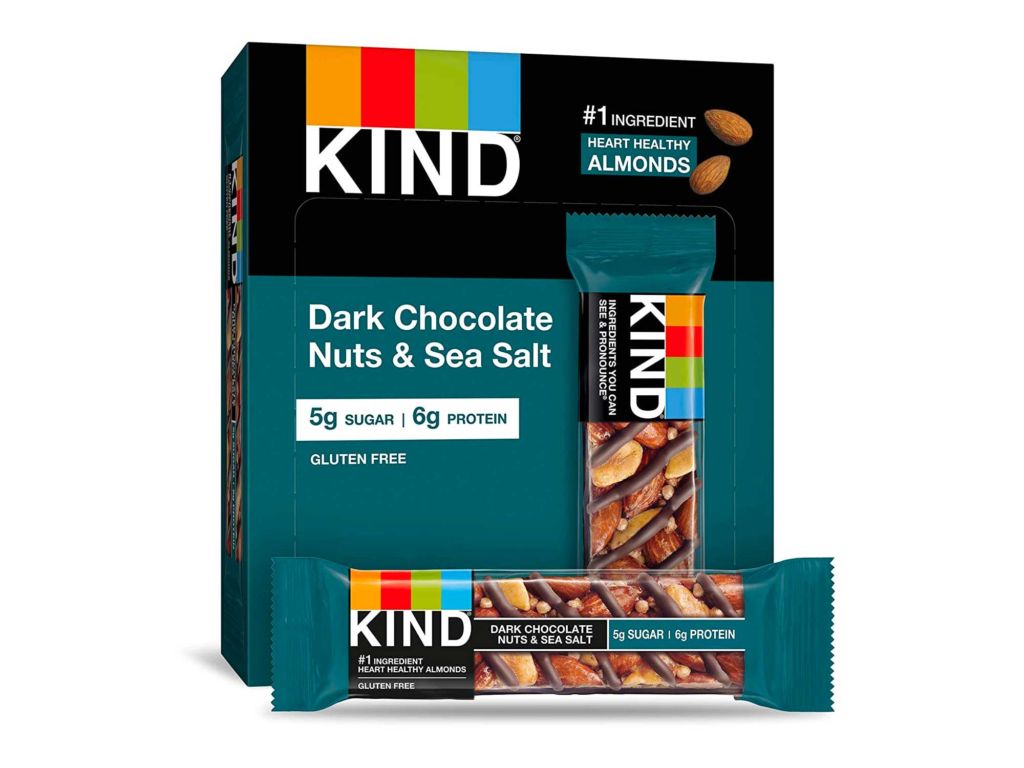 KIND Bars, Dark Chocolate Nuts & Sea Salt, Gluten Free, Low Sugar, 1.4 Ounce, 12 Count