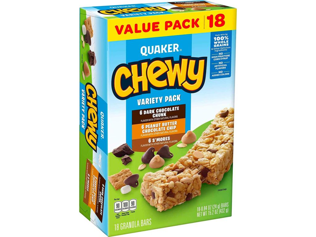 Quaker Chewy Granola Bars, Variety Pack, 18 Count