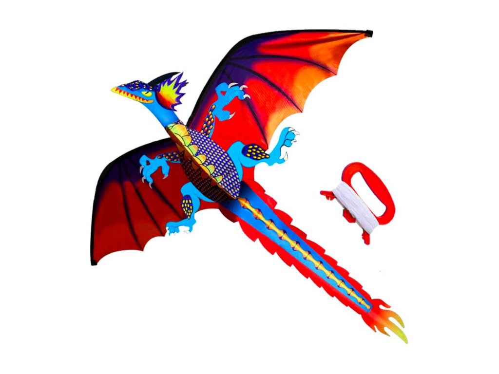 HENGDA KITE-Upgrade Classical Dragon Kite-Easy to Fly-55inch x 62inch Single Line with Tail