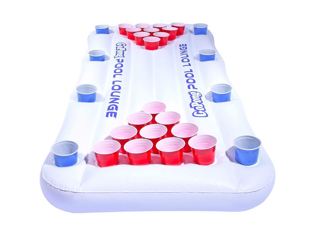 GoPong Pool Lounge Floating Beer Pong Table Inflatable with Social Floating