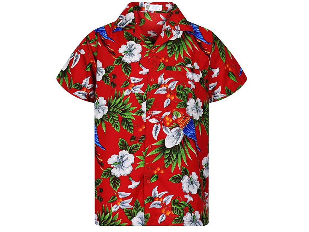 Red Funky floral Hawaiian Shirt