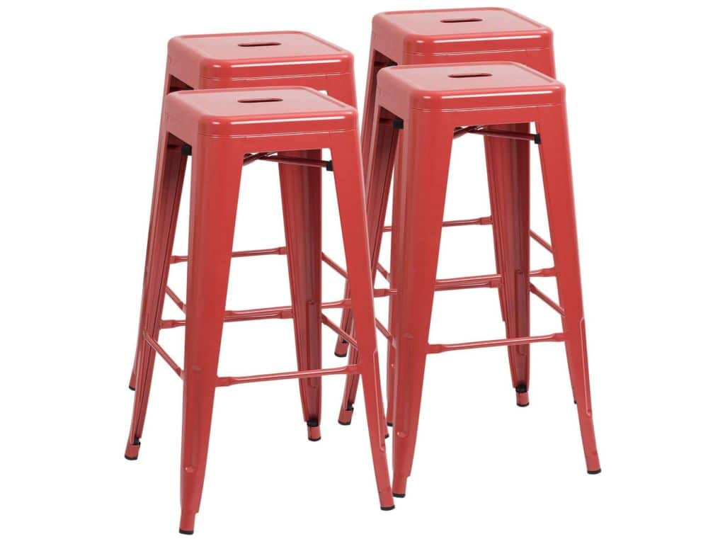 Red Furmax Backless Stools