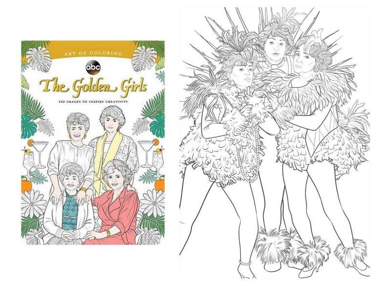 adult coloring books, golden girls books, golden girls coloring book