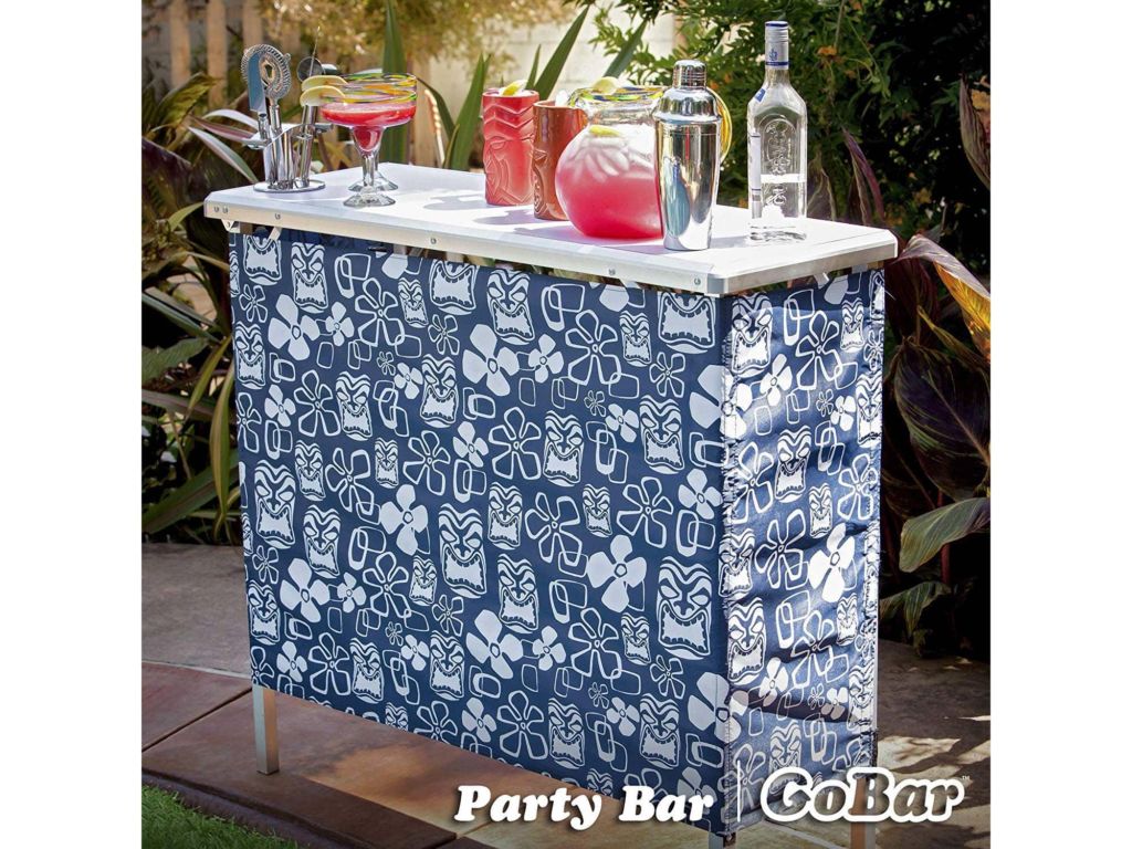 GoPong GoBar Portable High Top Party Bar, Includes 3 Skirt Designs and Carrying Case - Great for Parties, Tailgating and Trade Shows