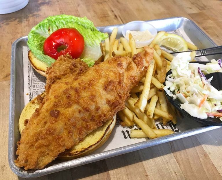 The grouper sandwich at Lombardi's Seafood in Orlando, Florida