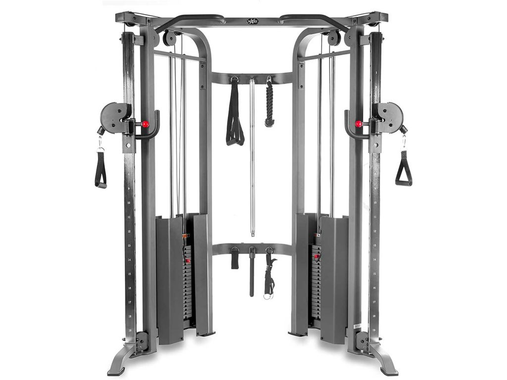 XMark Functional Trainer Cable Machine with Dual 200 lb Weight Stacks, 19 Adjustments, and Accessory Package XM-7626