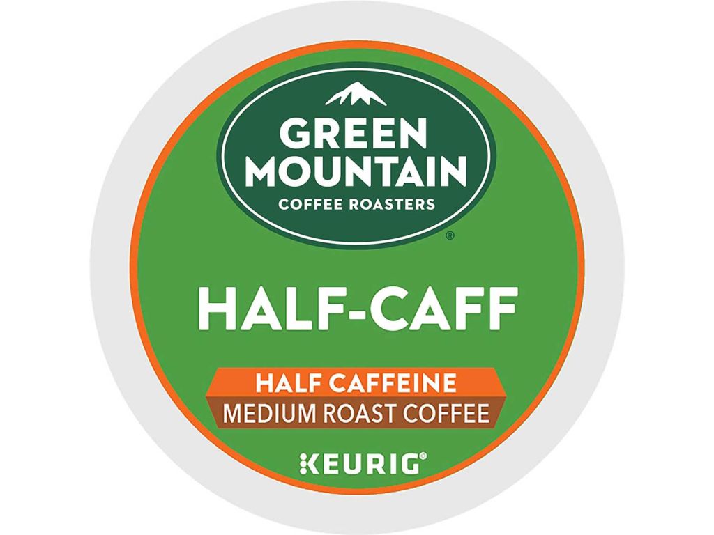 Green Mountain Coffee Roasters Half Caff, Single-Serve Keurig K-Cup Pods, Medium Roast Coffee, 72 Count