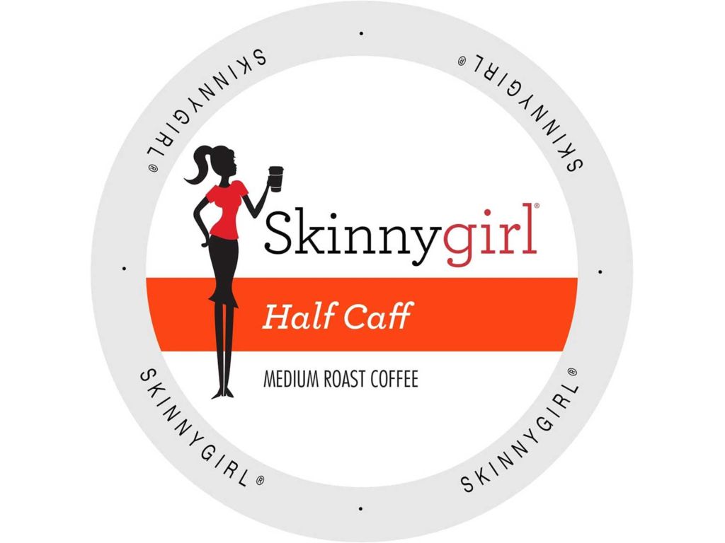 Skinnygirl Half Caff Coffee Pods for Keurig K Cups Brewers, Reduced Caffeine Medium Roast Coffee in Single Serve Cups, 24 Count
