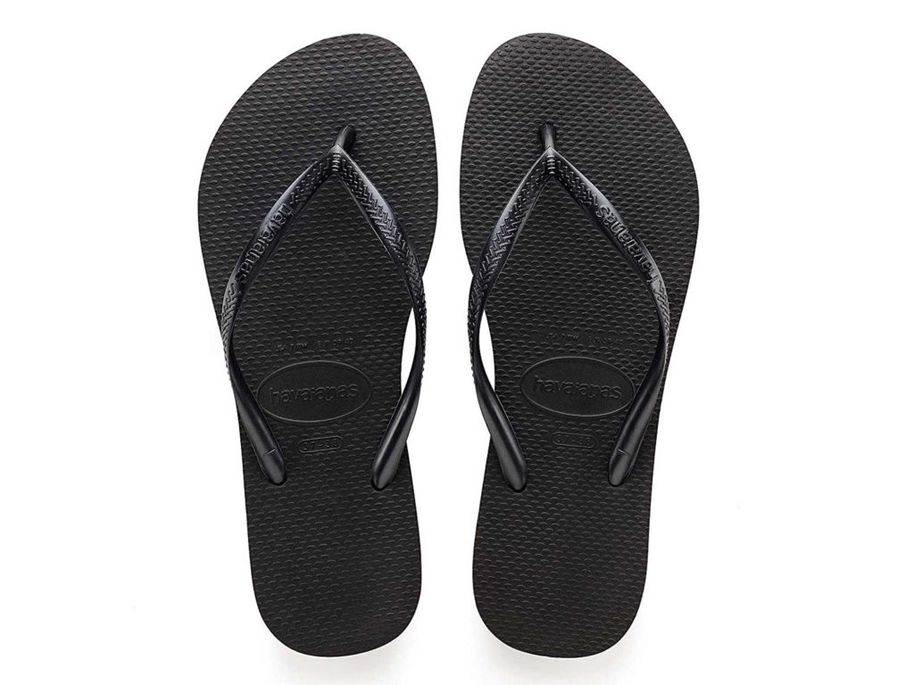 black flip flop sandals