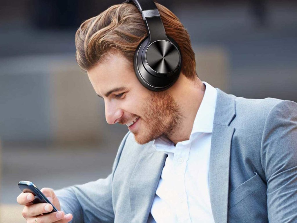 Man wearing headphones